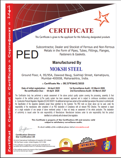 PED Certificate