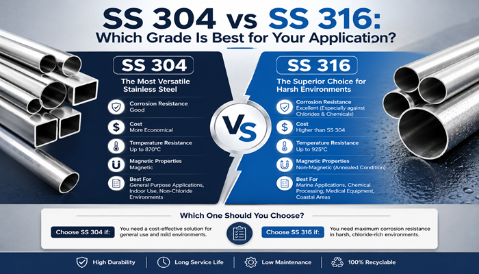 SS 304 vs SS 316: Which Grade Is Best for Your Application?